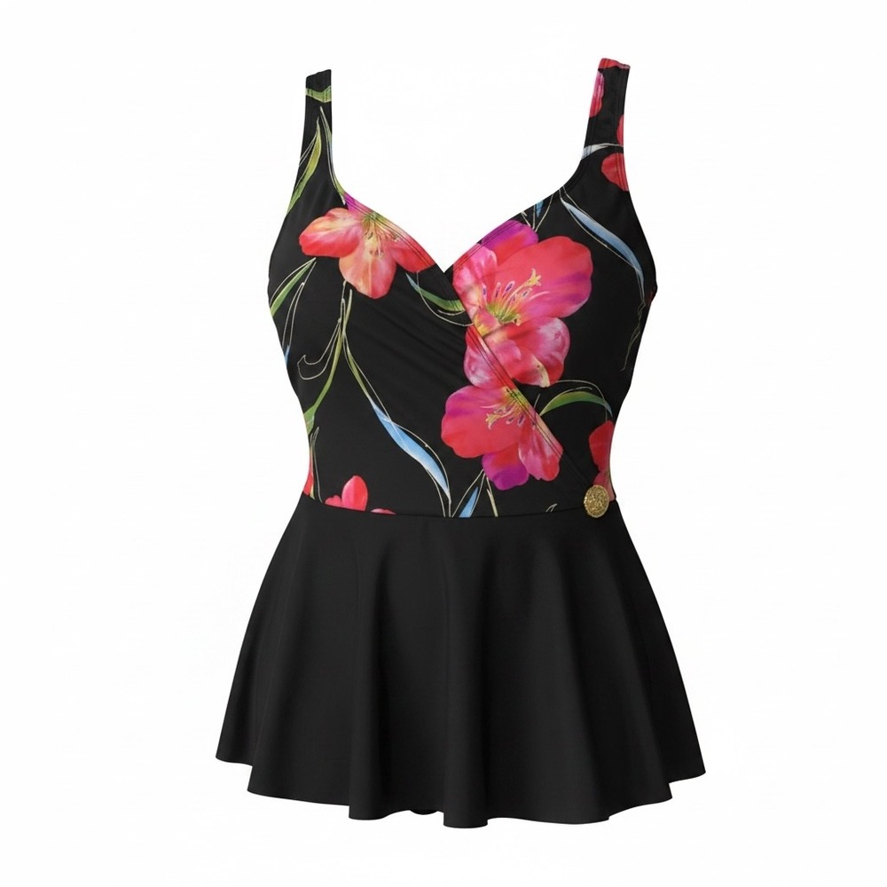 Vintage Inches Away Floral Swim Dress Size 12